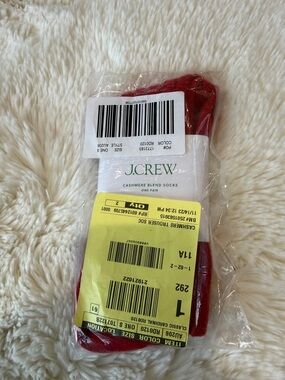 J. Crew Red Cashmere Blend Socks - One Pair